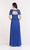 Alyce Paris - 27187 Short Sleeve Beaded Lace Chiffon A-line Gown in Blue