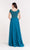 Alyce Paris - 27191 Embellished Short Sleeve Chiffon A-line Dress in Blue