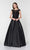 Alyce Paris - 27217 Beaded Lace illusion Bateau Ballgown in Black