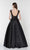 Alyce Paris - 27217 Beaded Lace illusion Bateau Ballgown in Black