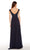 Alyce Paris - 27246 Embroidered V-neck Chiffon A-line Dress in Blue