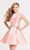 Alyce Paris - Fitted Bateau Cocktail Dress 3704 in Pink