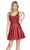 Alyce Paris - 3822 Jeweled Lace Scooped A-Line Dress In Red