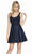 Alyce Paris - 3822 Jeweled Lace Scooped A-Line Dress In Blue