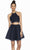 Alyce Paris - 3824 Two Piece Embellished Tulle A-line Cocktail Dress In Blue