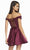 Alyce Paris - 3828 Off Shoulder Beaded Lace Tiered Dress In Red