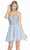 Alyce Paris - 3831 Beaded Lace Chiffon A-line Dress In Blue