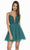 Alyce Paris - 3832 Beaded Lace Deep V-neck A-line Dress In Green