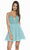 Alyce Paris - 3832 Beaded Lace Deep V-neck A-line Dress In Blue