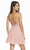 Alyce Paris - 3833 Beaded Lace V-neck A-line Cocktail Dress in Pink