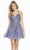 Alyce Paris - 3840 Lace V-neck A-line Cocktail Dress In Purple