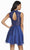 Alyce Paris - 3850 Lace High Neck Chiffon A-line Dress In Blue