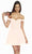 Alyce Paris - 3851 Bejeweled Corset Bodice Off Shoulder Dress In Pink