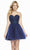 Alyce Paris - 3855 Embroidered Sweetheart Bodice Dress In Blue and Black