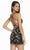 Alyce Paris - 3859 Floral Halter Sheath Cocktail Dress In Black