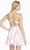 Alyce Paris - 3868 Plunging Sweetheart Floral Chiffon A-Line Dress In White and Print