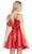 Alyce Paris - 3872 Oversized Accented Back A-Line Dress In Red