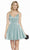 Alyce Paris - 3875 Plunging V-neck Satin A-line Dress In Blue