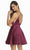 Alyce Paris - 3876 Sleeveless Deep V-neck A-line Dress In Red