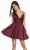 Alyce Paris - 3876 Sleeveless Deep V-neck A-line Dress In Red
