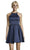 Alyce Paris - 3878 Ladder Racerback Satin A-Line Dress In Blue
