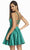 Alyce Paris - 3878 Ladder Racerback Satin A-Line Dress In Green
