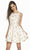 Alyce Paris - 3899 Embroidered Sexy Back Cocktail Dress In White and Gold