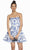 Alyce Paris - 3905 Strapless Sweetheart Mikado A-line Dress In Blue and White