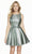 Alyce Paris - 3917 Bow Accent Sparkly Metallic Cocktail Dress In Green