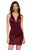 Alyce Paris - 4097 Plunging V-neck Sheath Dress In Red