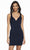 Alyce Paris - 4099 Deep V-neck Sheath Dress In Blue