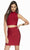 Alyce Paris - 4111 Two Piece High Neck Jersey Sheath Dress In Red