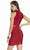 Alyce Paris - 4111 Two Piece High Neck Jersey Sheath Dress In Red