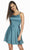 Alyce Paris - 4118 Strappy Back Short Satin Dress In Green