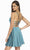 Alyce Paris - 4118 Strappy Back Short Satin Dress In Green
