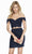 Alyce Paris - 4132 Two-Piece Lace Bodice Off Shoulder Short Dress In Blue