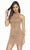 Alyce Paris - 4139 Short Beaded Lace Halter Dress In Nude