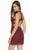 Alyce Paris - 4139 Short Beaded Lace Halter Dress In Red