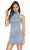 Alyce Paris - 4139 Short Beaded Lace Halter Dress In Blue