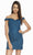 Alyce Paris - 4144 Diamond Lace Off Shoulder Cocktail Dress In Blue