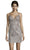 Alyce Paris - 4148 Bead Embellished V-Neck Cocktail Dress In Gray and Pink