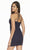 Alyce Paris - 4155 Sleeveless V Neck Glitter Jersey Fitted Short Dress In Blue