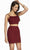 Alyce Paris - 4157 Two Piece Glitter Jersey Sheath Dress In Red