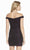 Alyce Paris - 4166 Off-Shoulder Sheath Cocktail Dress In Black and Purple