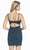 Alyce Paris - 4172 Glitter V-Neck Sheath Cocktail Dress In Blue