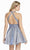 Alyce Paris - 4182 Plunging V-Neck A-Line Cocktail Dress In Blue