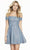 Alyce Paris - 4185 Off-Shoulder A-Line Cocktail Dress In Blue