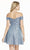 Alyce Paris - 4185 Off-Shoulder A-Line Cocktail Dress In Blue