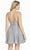Alyce Paris - 4187 Glitter Plunging V-Neck A-Line Cocktail Dress In Silver