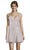 Alyce Paris - 4187 Glitter Plunging V-Neck A-Line Cocktail Dress In Pink